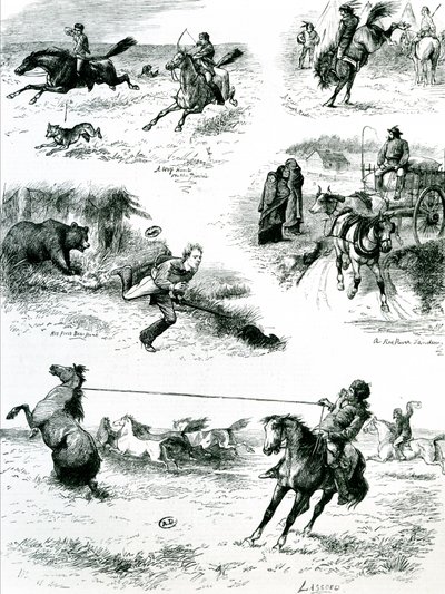Life in Manitoba, 1877 by English School