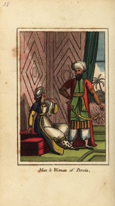 Man and woman of Persia by English School