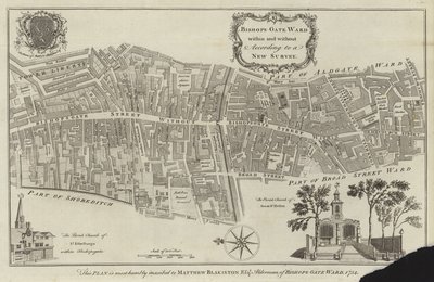 Map of Bishopsgate Ward, London by English School