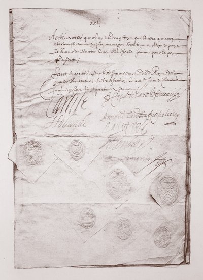 Marriage contract of Charles I by English School