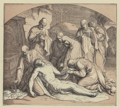 Mary at the Sepulchre (engraving) by English School