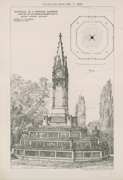 Memorial in St Pancras Gardens by English School