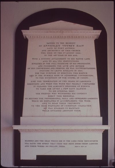 Memorial to Annesley Voysey by English School