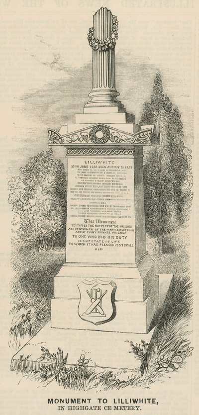 Monument to Lilliwhite by English School