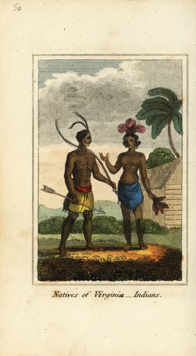 Natives of Virginia, America by English School