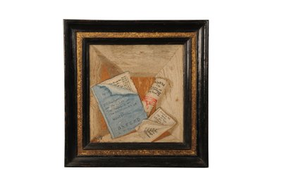 Needlework framed trompe l