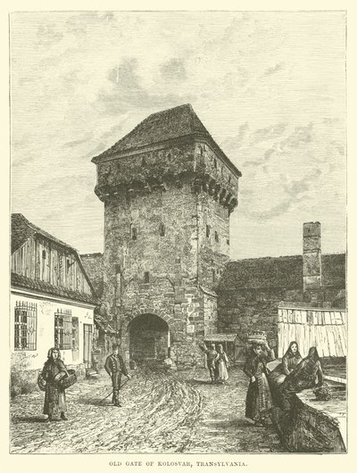 Old Gate of Kolosvar, Transylvania by English School