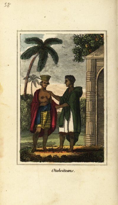 Natives of Tahiti, Polynesia by English School