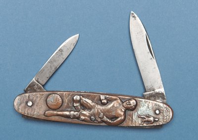 Penknife with a football design (metal) by English School