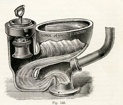 Plunge Valve Closet, with Handle Lifted, 1870 by English School