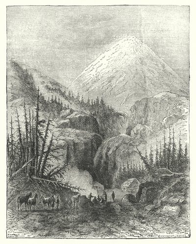 Popocatapetl, the Smoking Mountain (engraving) by English School