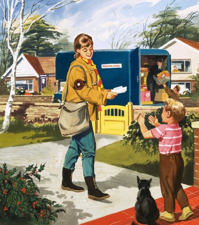 Postman and postwoman by English School