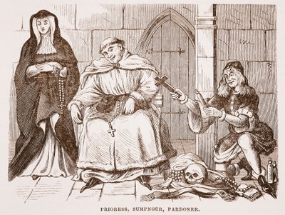 Prioress, Summoner, Pardoner by English School