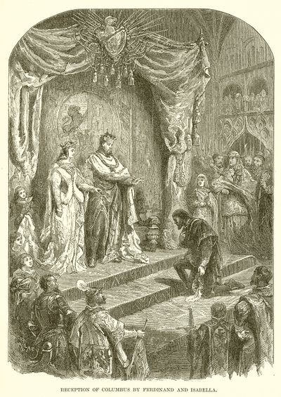 Reception of Columbus by Ferdinand and Isabella by English School