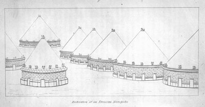 Reconstruction of Etruscan tombs at Tarquinia by English School