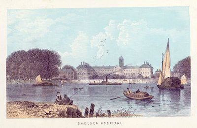 River Thames: Chelsea Hospital by English School