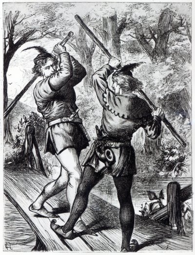 Robin Hood and Little John by English School
