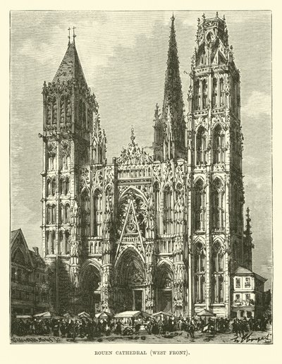 Rouen Cathedral, West front by English School