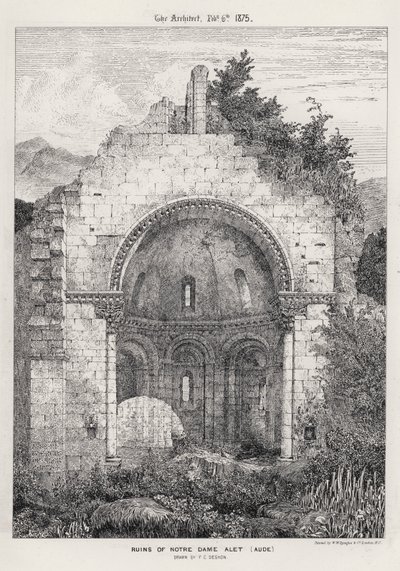 Ruins of Notre Dame Alet, Aude by English School