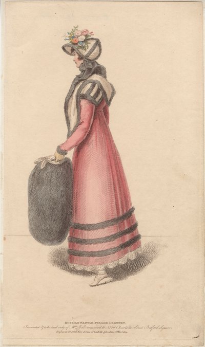 Russian Mantle, Pelisse and Bonnet by English School