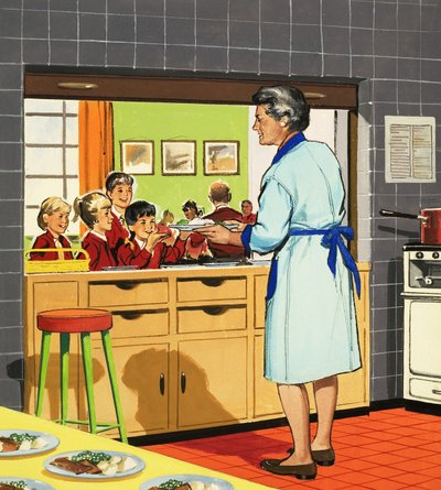 School dinner lady by English School