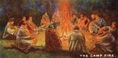 Scouts round a Camp Fire by English School