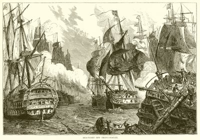 Sea Fight of Trincomalee by English School