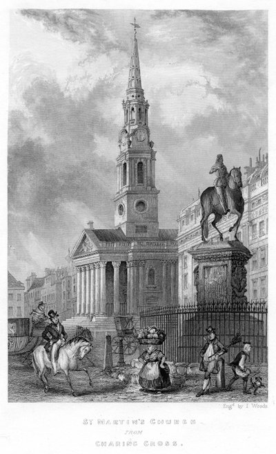 St. Martins Church from Charing Cross, 1837 by English School