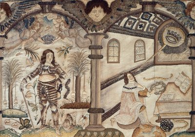 Stumpwork Depicting Charles I by English School