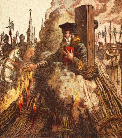 The Burning of Cranmer by English School