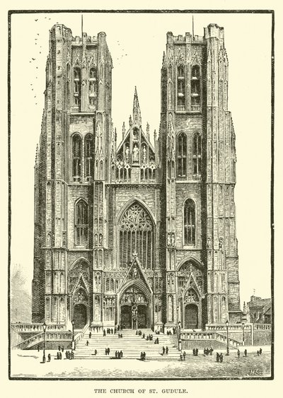 The Church of St. Gudule by English School