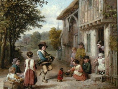 The Hurdy-Gurdy Player by English School