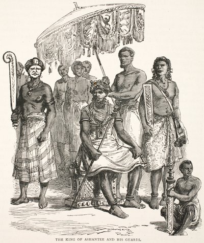 The King of Ashantee and his guards by English School
