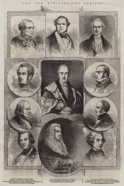 The New Ministry, the Cabinet (engraving) by English School