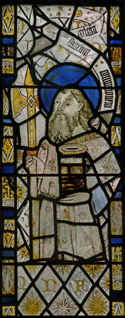 The east window depicting St Matthew by English School