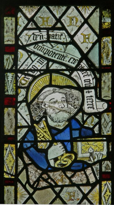 The east window depicting St Peter by English School