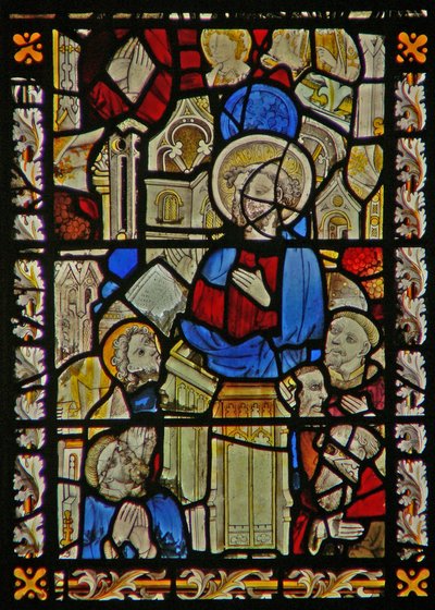 The east window depicting St Peter preaching by English School