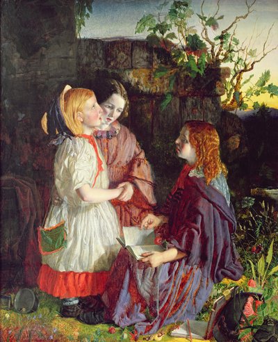 Three Young Girls in a Landscape, c.1860 by English School