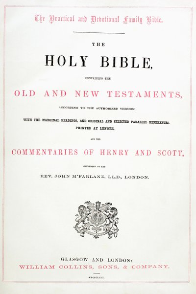 Title Page from The Holy Bible by English School