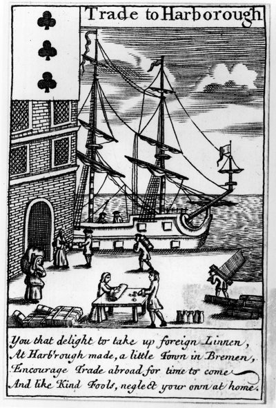 Trade at Harborough, English playing card by English School