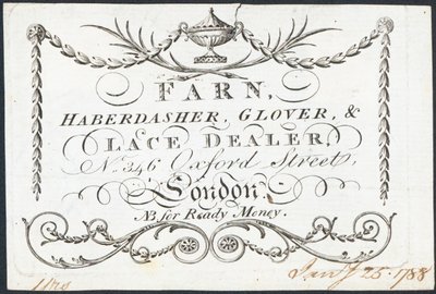 Trade Card, Farn by English School