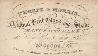 Trade Card, Thorpe & Morris by English School