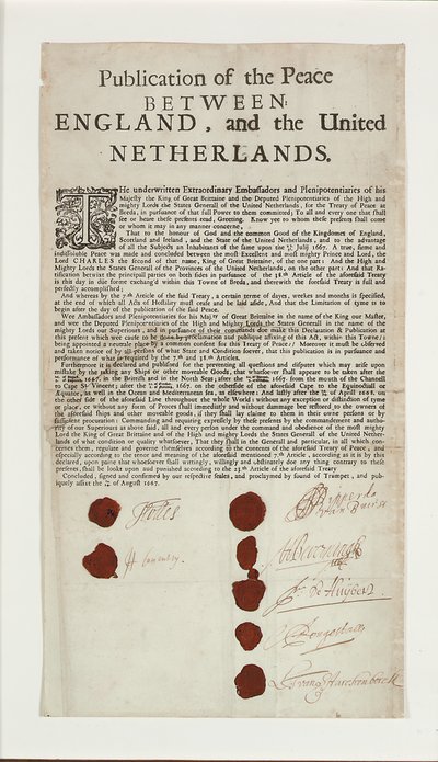 Treaty of Breda, 1667 by English School