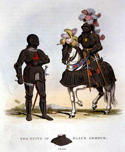 Two Suits of Black Armour by English School