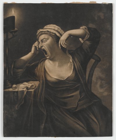 Untitled (woman yawning), c.1780 by English School