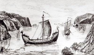Viking Ships by English School