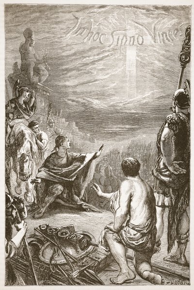 Visions of the Cross at Saxa Rubra by English School