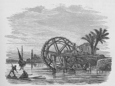 Water-wheel on the Nile by English School