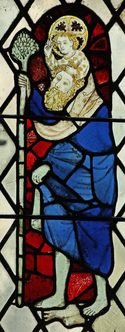 Window Chap-Ed-Confessor chapel depicting St Christopher by English School