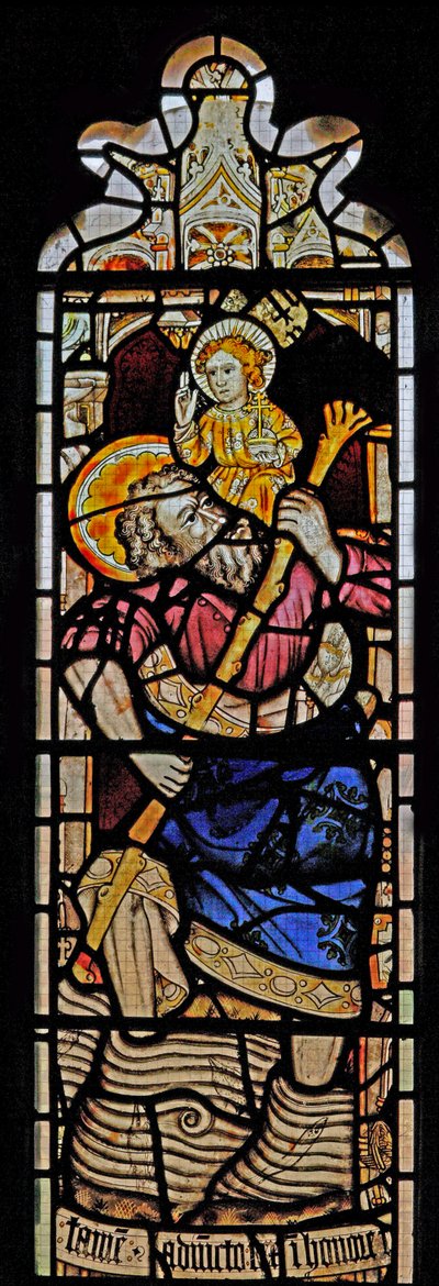 Window Ew depicting St Christopher by English School